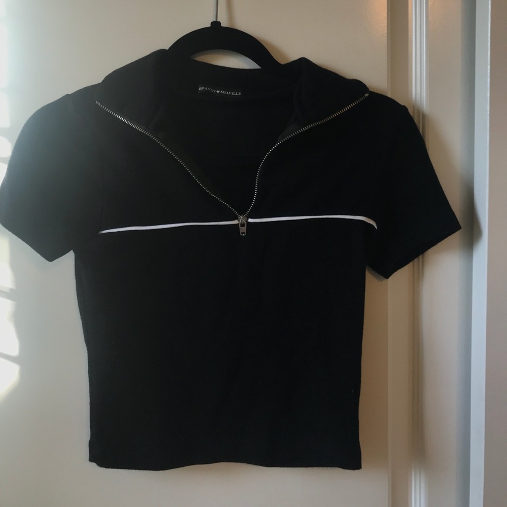 Brandy Melville half zip tee